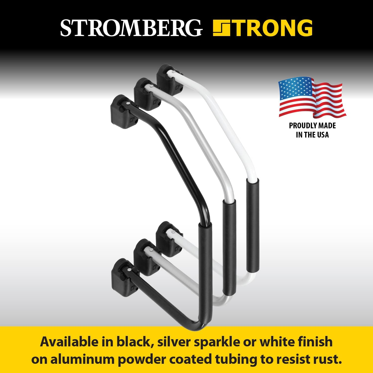 Stromberg Carlson AM-800 Lend a Hand Assist Rail - Rvs & Trailers Wall Mount Handrail, RV Door Handle, Ideal for Rvs & Trailers, Camper Entry Door Handle, Black Finish, 27" Long X 15.5" Depth image number 3