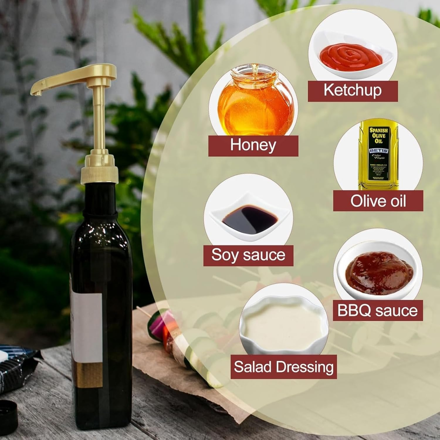 MIZOXY 4Pcs Coffee Syrup Dispenser Pump - Hand Soap Pump Replacement Pump Milk Bottle Pump Cherry Syrup Dispenser Pump Juice Bottle Kitchen Sink Soap Dispenser Pump (Black&Glod) image number 1