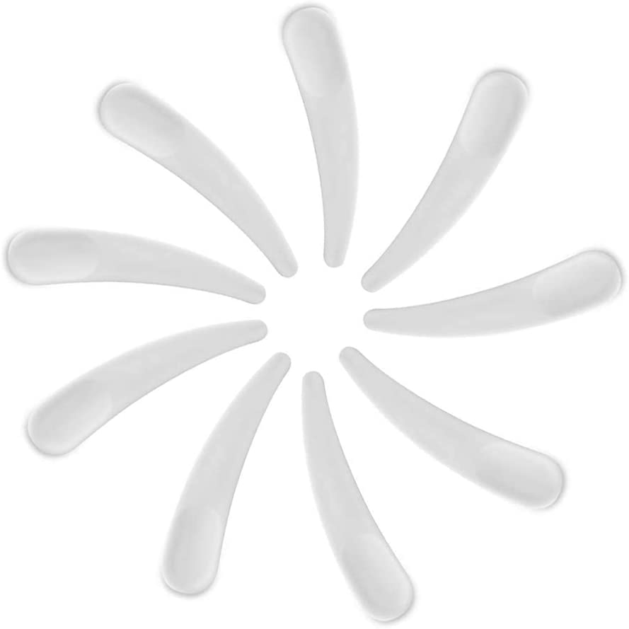 Manqianxun Curved Boomerang Disposable Plastic Cosmetic Spatula for Mixing and Sampling Makeup, Skincare, Creams, Lotions, and Masks (White, 1 Pack) image number 3
