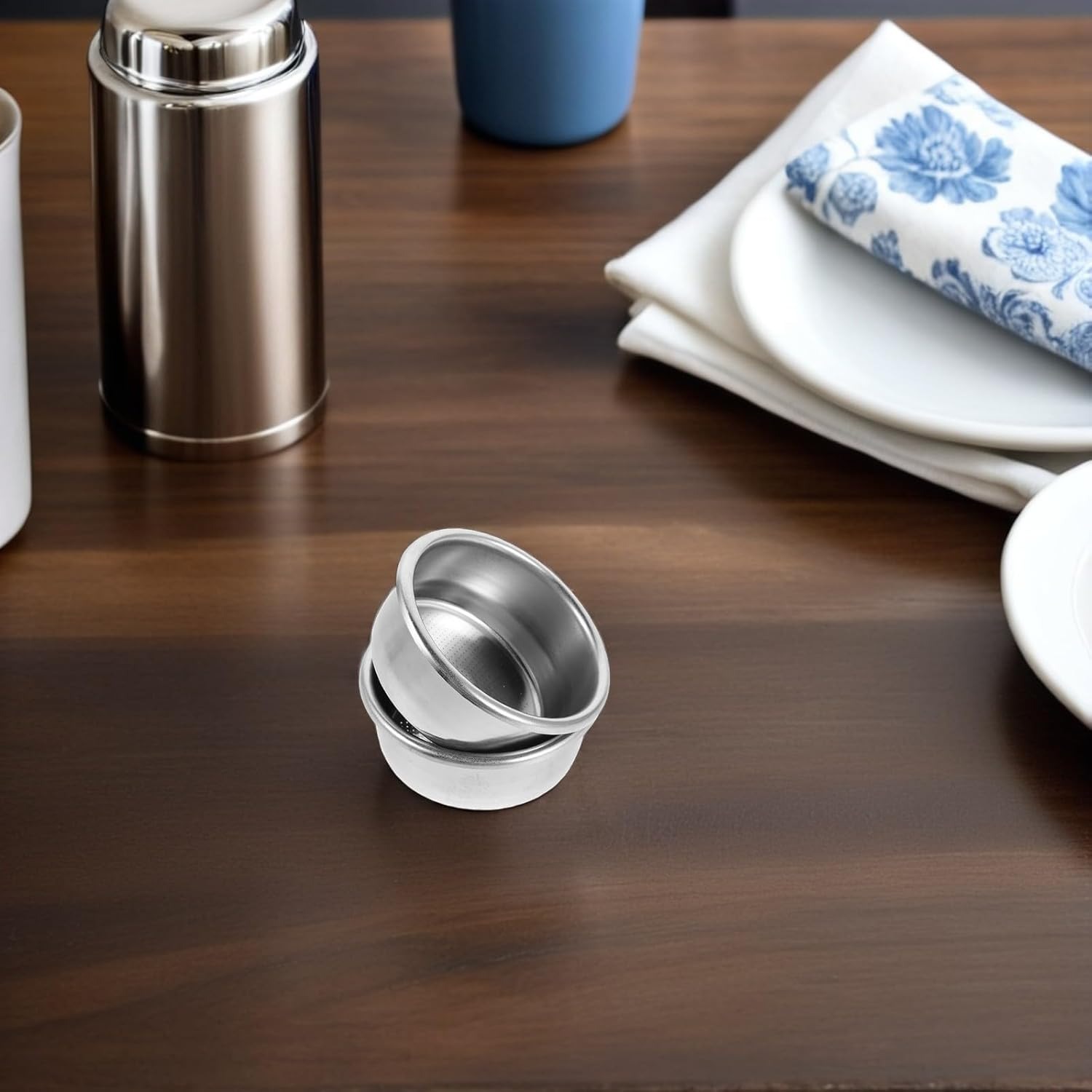 DINHEAROM 2PCS 54Mm Stainless Steel Espresso Coffee Filter Basket Portafilter Screen for Coffee Machine Brewing, Replacement Stainless Steel Mesh Strainer Suitable for Office and Home Use image number 1