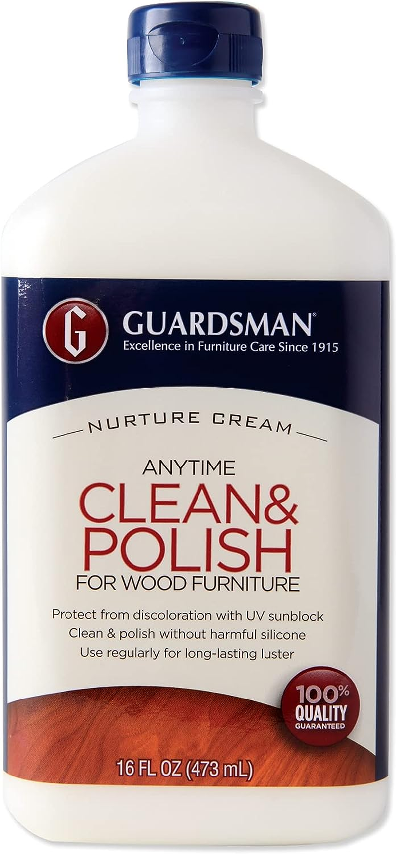 Guardsman Clean & Polish for Wood Furniture - Cream Polish 16.9 Oz - Silicone Free, UV Protection - 461500