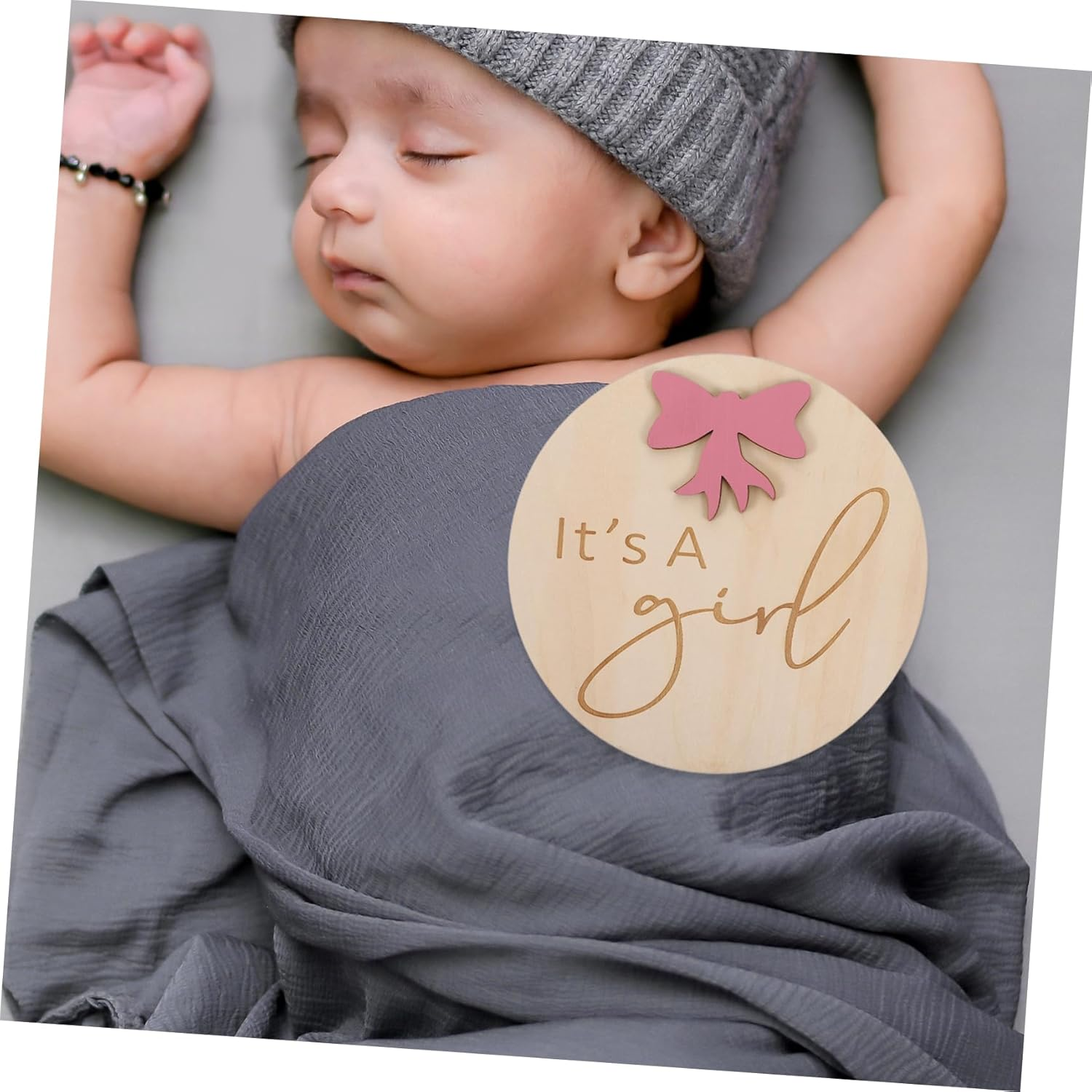 Rustic Wooden Birth Announcement Sign Newborn Shower Photo Prop Nursery Decor image number 2