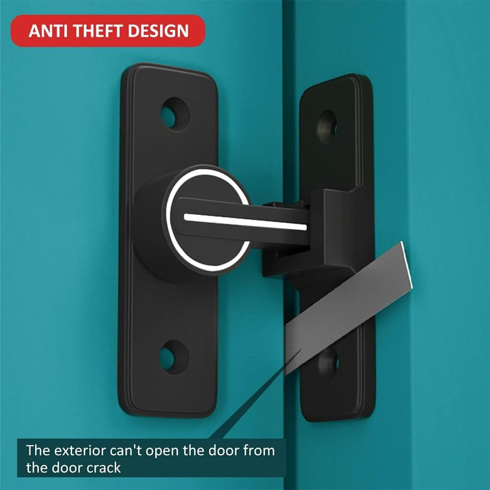 Barn Door Lock Hardware, 90 Degree Gate Latches Flip Latch Safety Door Bolt Latch Lock, Luminous Barn Sliding Door Latch Lock Suitable for Garden, Bathroom, Outdoor, Garage, Window image number 5