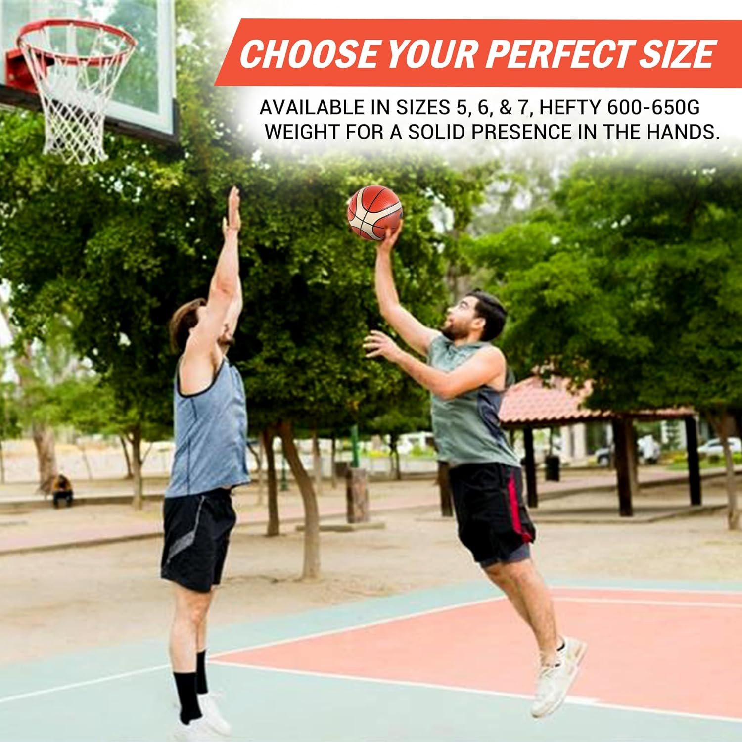Basketball (Available in Size 5, 6, & 7)- Made from Rubber Material for Extended Use, Basketball for Junior Players & Adults. image number 2