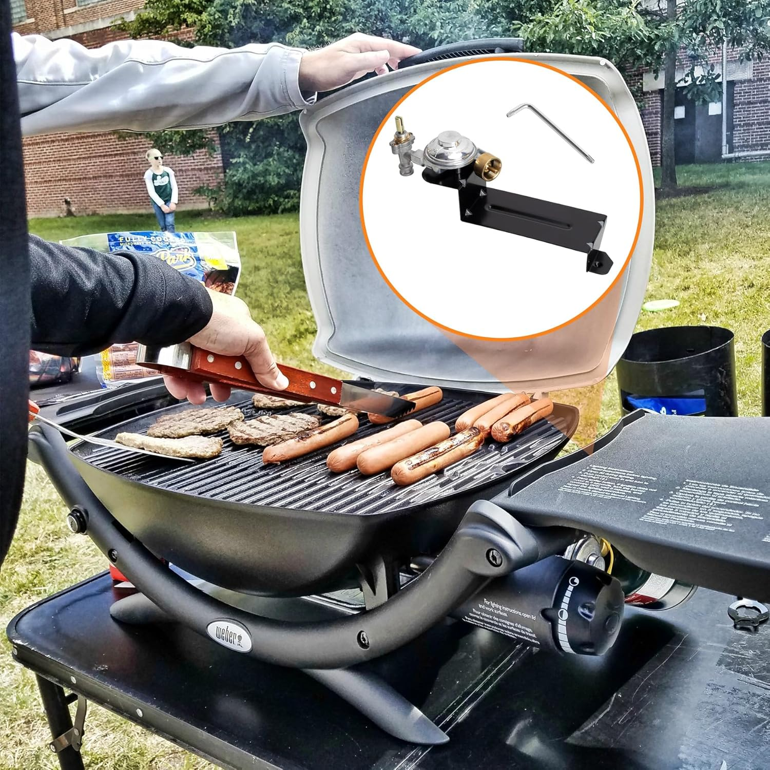 64865 Grill Valve Regulator for Weber Q2000 Q2200 Series Gas Grills, Regulator Compatible with Weber54060001, 396002, 566001, 566002 Grill Models, Replacement for Weber 64865 Gas Regulator image number 1