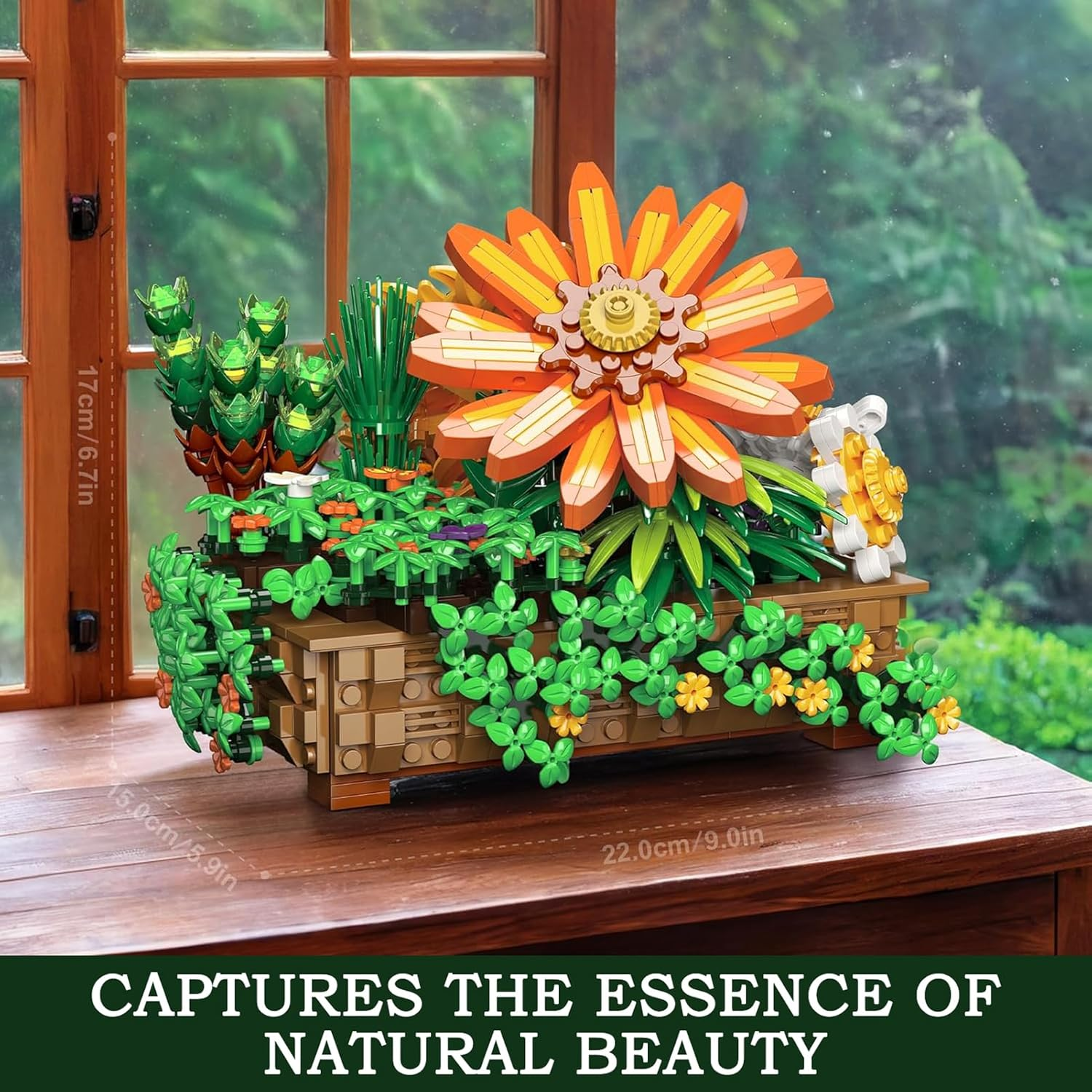 Flower Building Kits Botanical Bonsai Building Set - 924Pcs, Home Decor, Mother'S Day, Valentine'S Day, Christmas for Adults and Kids, Climbing Ivy, Sunflower, Chrysanthemum. image number 3