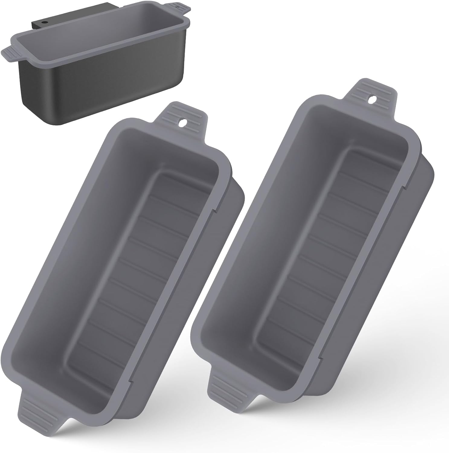 2 PCS Silicone Grease Cup Liners for Blackstone 36 28 22 17 Inch Griddle,Reusable Grease Catcher Cup Liner Grill Grease Tray,Durable Drip Pans Blackstone Griddle Accessories,Grey