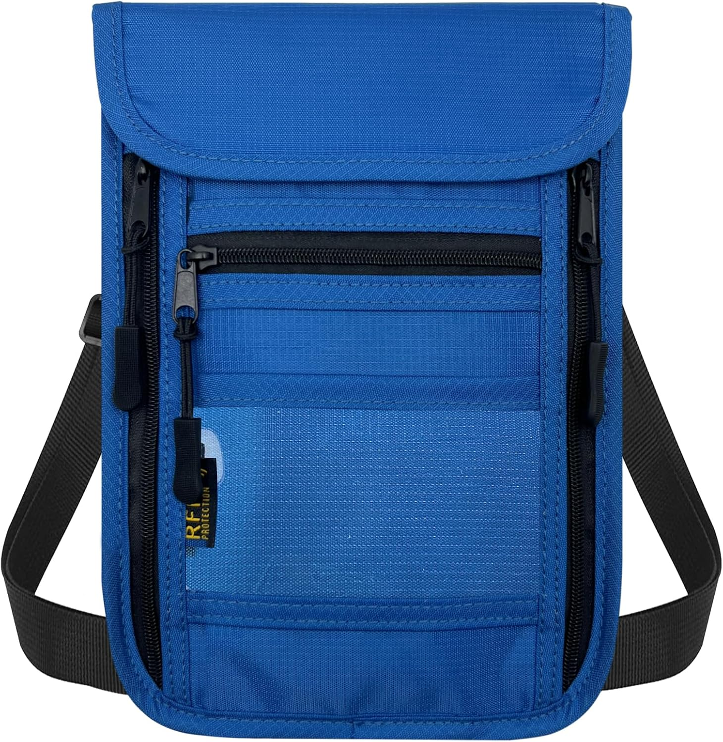 Sundee Travel Neck Wallet with Double Zippers, RFID Blocking Passport Holder with Adjustable Neck Strap for Men and Women to Keep Cash, Credit Cards and Travel Documents Safe, Lake Blue, S, Classic