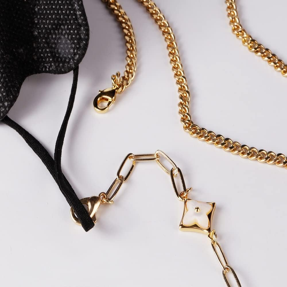 Necklace Sweater Necklace Glasses Hanging Chain Mask Hanging Chain for Women Lanyard Reading Sunglasses Hold Straps Cords Accessories Gold Necklace (Color : D, Size : 70Cm) image number 2