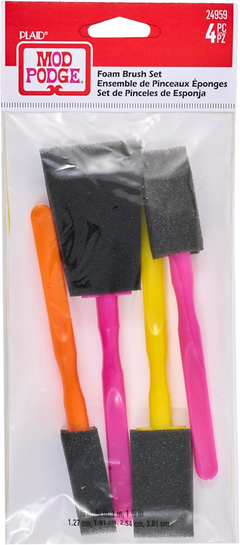 Mod Podge 10615 3 Piece Short Handle Brush Set