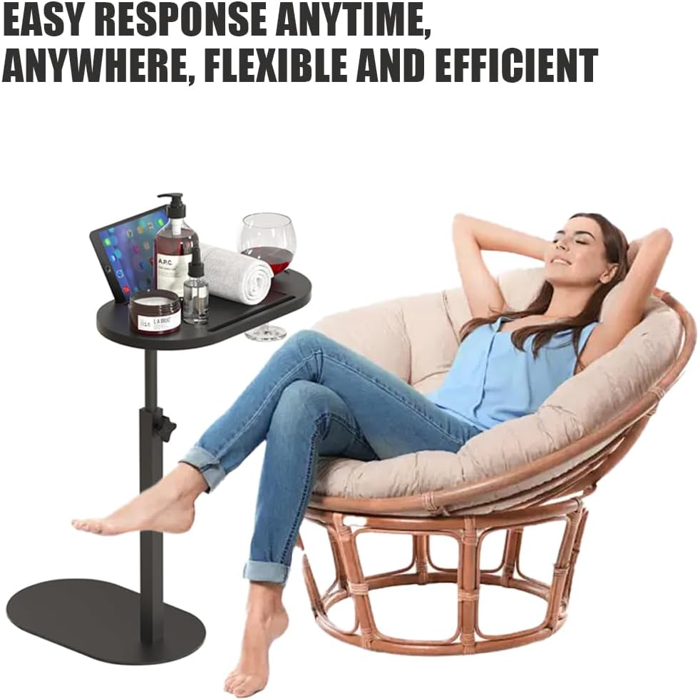 Adjustable Bathtub Table,C Shaped End Table,Removable Storage Rack,Bedside Storage Shelves,Liftable Side Table, Bamboo Tray Tables,For Sofa,Bed,Bathtub image number 6