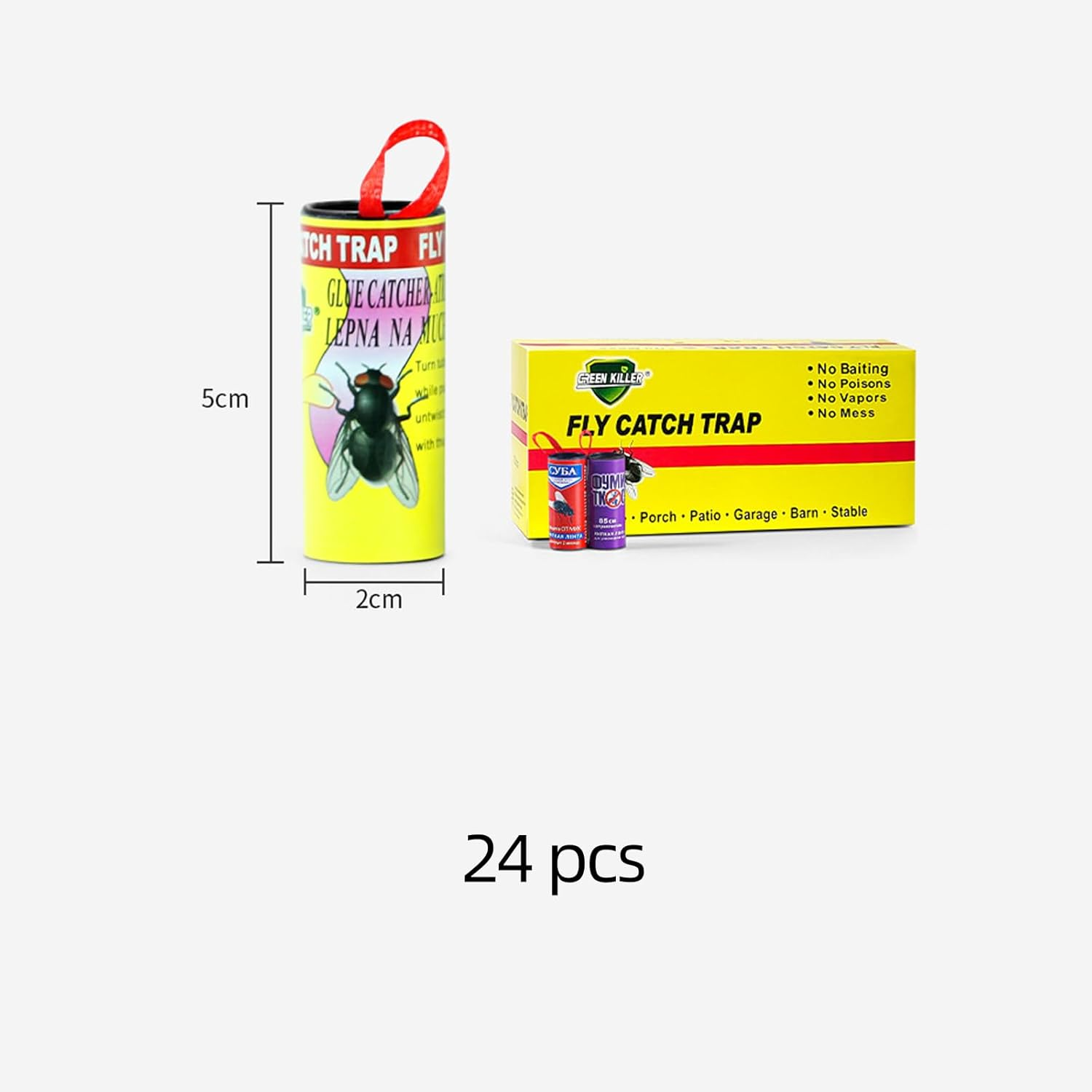 24-Pack Fruit Fly Trap,Reusable Fly Catcher Set,Super Sticky Fly Paper,Suitable for Indoor Trap Flies,Gnats,Non-Toxic & Effective image number 5