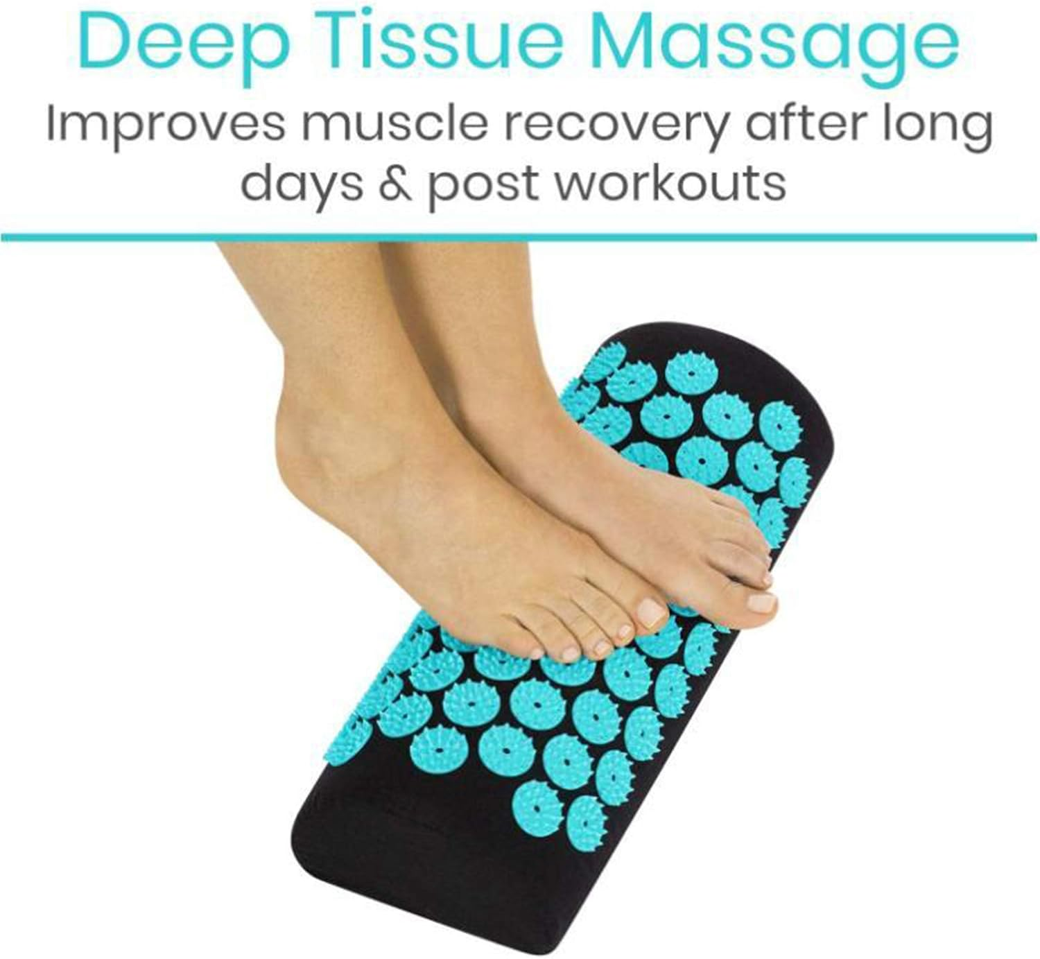 Abbraccia Acupressure Body Mat and Pillow Set, for Neck, Upper and Lower Back Pain Relief at Home - Black image number 4