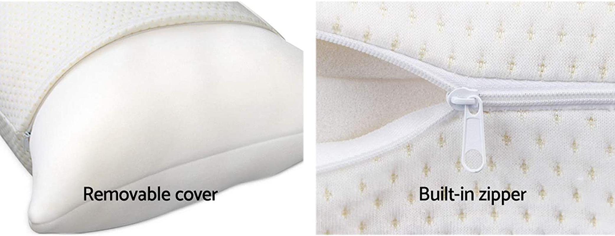 Giselle Pillow Set of 2 Shredded Memory Foam Cooling Bed Pillows for Sleeping Hotel Cushion Adjustable Loft Standard Size, Washable Cover, Back Stomach Side Sleeper 70 X 40 19Cm image number 3