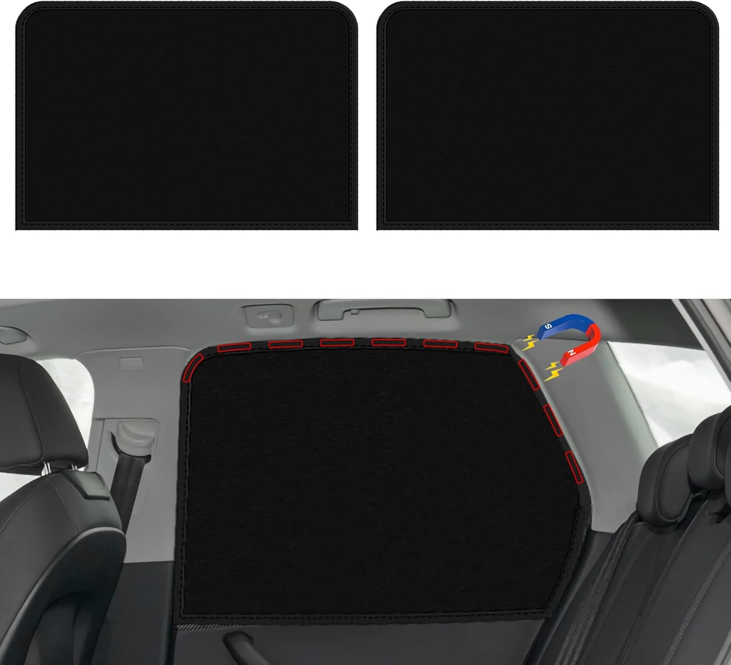 Psler Universal Side Window Sun Shade Magnetic Privacy Blinds Car Blackout Curtain 4PCS for Camping Sleeping Baby Kids