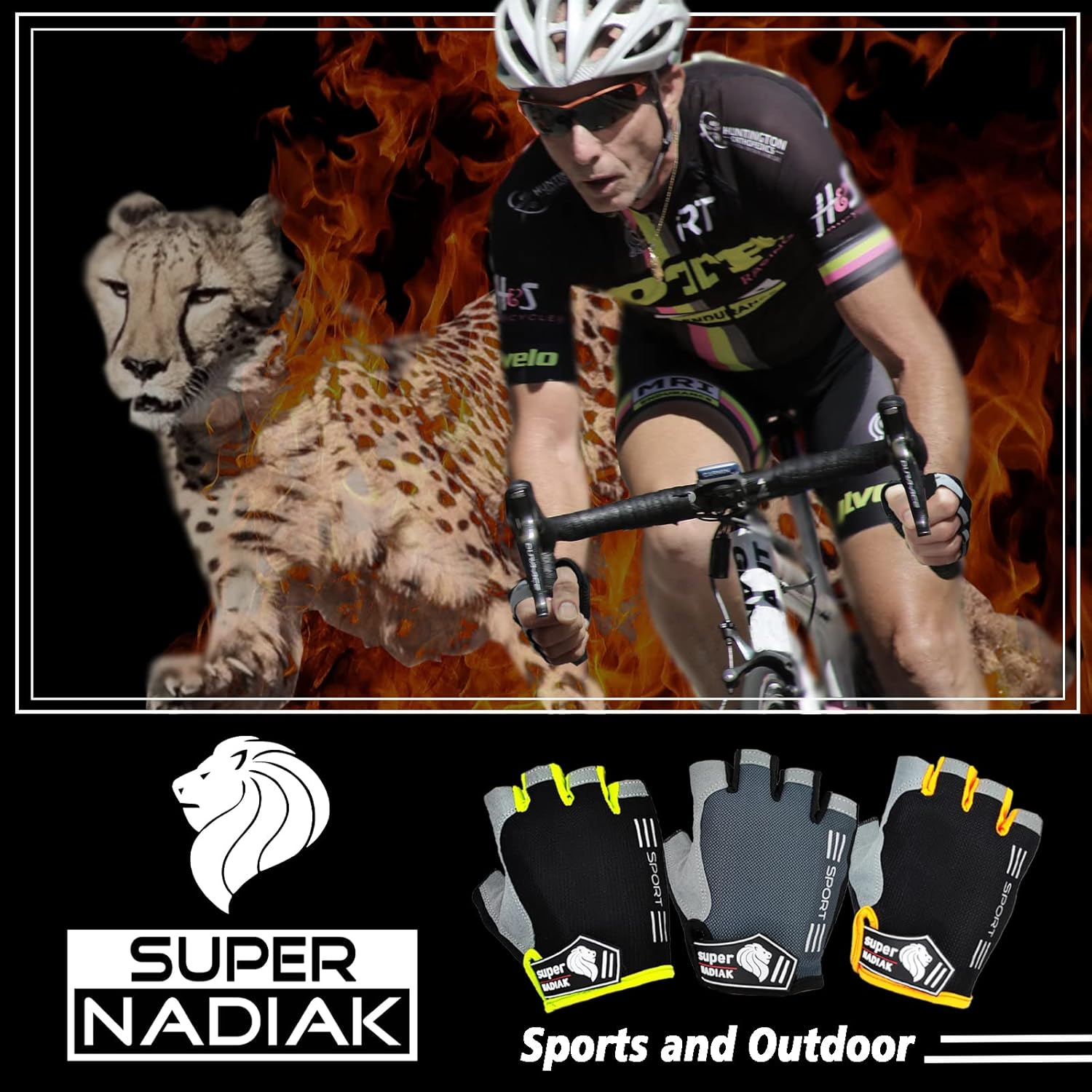 Super NADIAK&reg; Half Finger Cycling Gloves-Cycling Gloves-Bike Gloves-Bike Gloves Half Finger,Gloves City Bike, Gloves Mountain Bike,Gloves Bmx,Gloves Road Bike