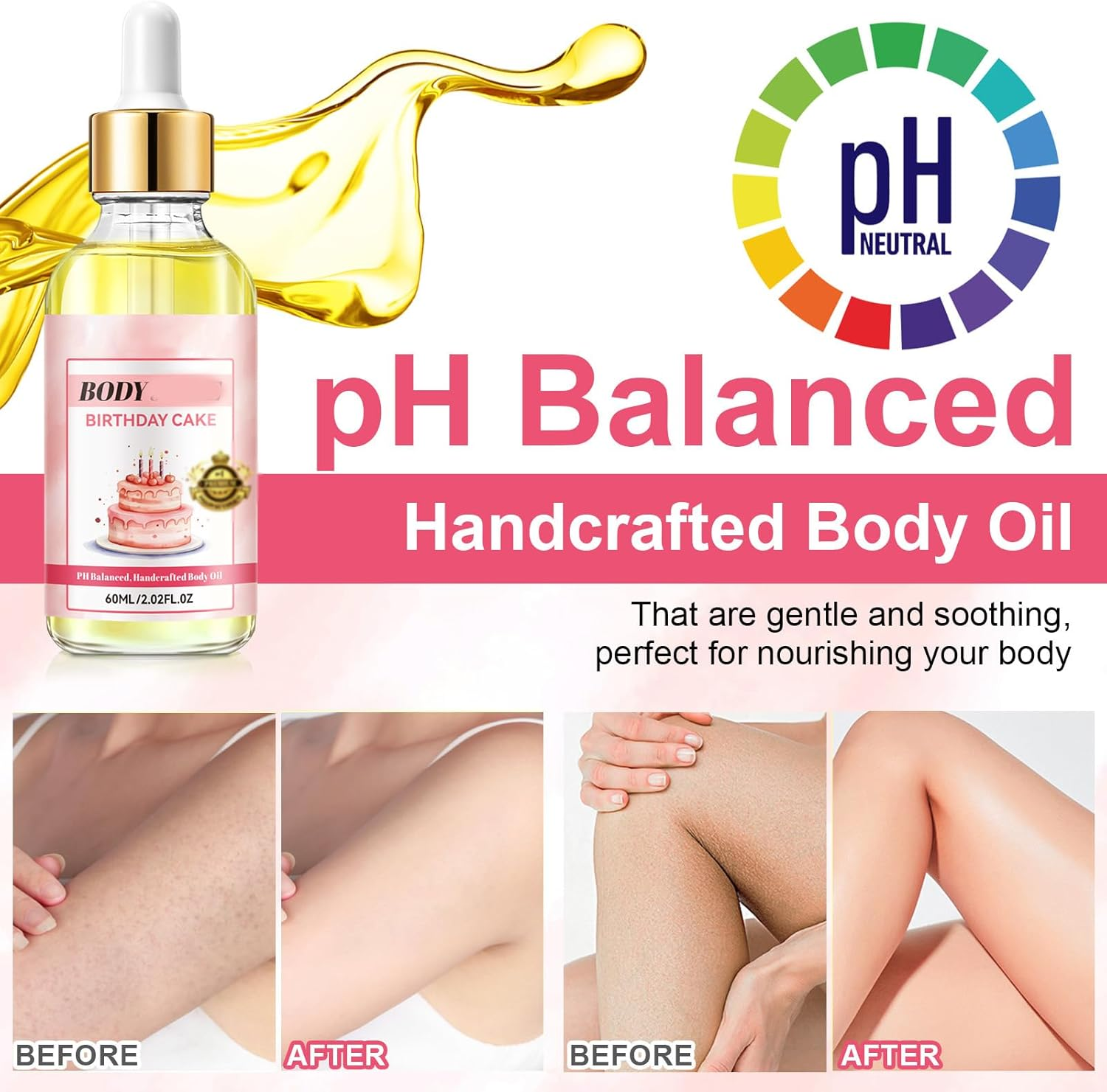 60ML Coconut Cream Pie Body Oil, Body Juice Oil Vanilla, Handcrafted Body Oil Coconut Cream Pie, Hand-Crafted Body Oil for Women, That Fills Body with Fragrance (A) - B image number 7