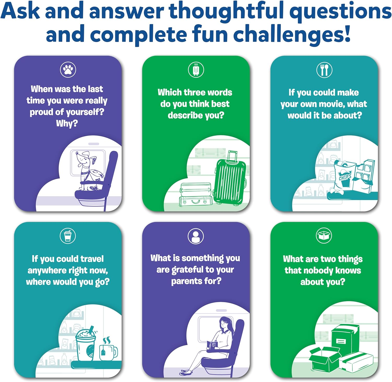 Skillmatics Card Game - Train of Thought, Fun for Family Game Night, Educational Toys, Travel Games for Kids, Teens and Adults, Gifts for Ages 6, 7, 8, 9 and Up