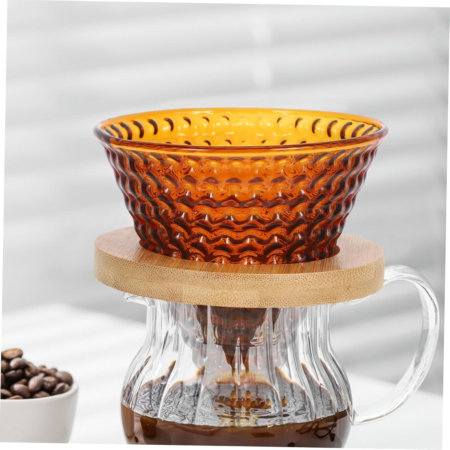 Zerodeko Coffee Filter Cup Hand-Poured Glass Dripper Tea Dripper Funnel Espresso Brewing Tool image number 6