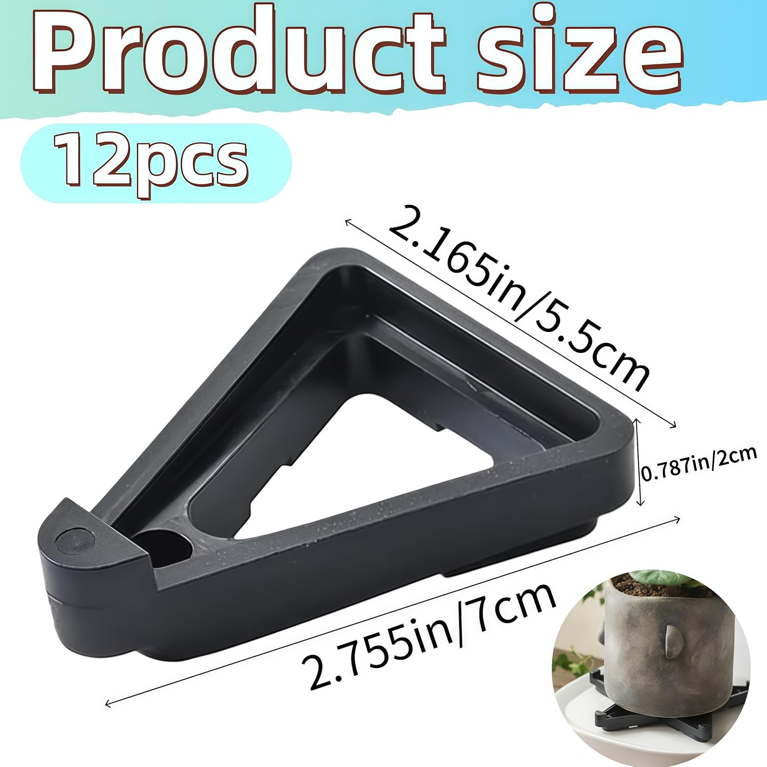 Chunlaihang12Pcs Plant Pot Feet,Packs of Invisible Flowerpot Risers and Tripods,Support Garden Flowerpot Risers for Indoor Outdoor Gardening Plant