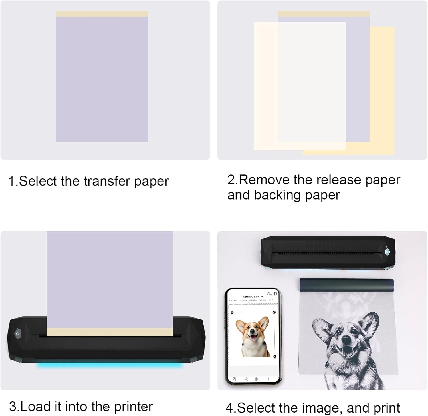 KVM Wireless Tattoo Thermal Stencil Printer Bluetooth or USB Interface Thermal Paper or Transfer Paper Printing Quick Stencil Printer for Tattoo Artists and Beginners with Smartphone & Laptop image number 3