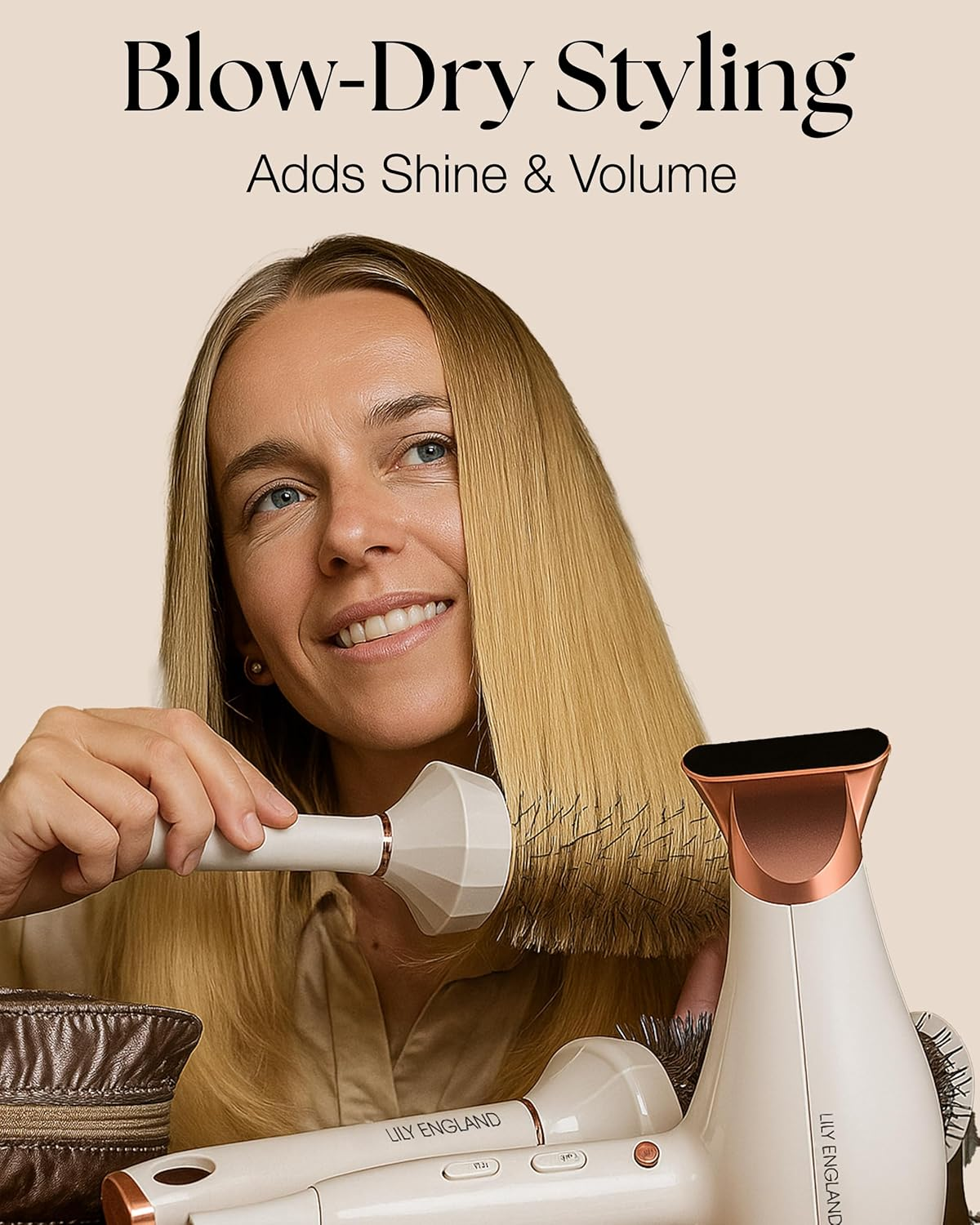 Lily England round Hair Brush Set, 4 Pieces Professional Blow Dry Kit with 3 round Brushes and Comb for Styling, Beauty Gift Sets for Women image number 5