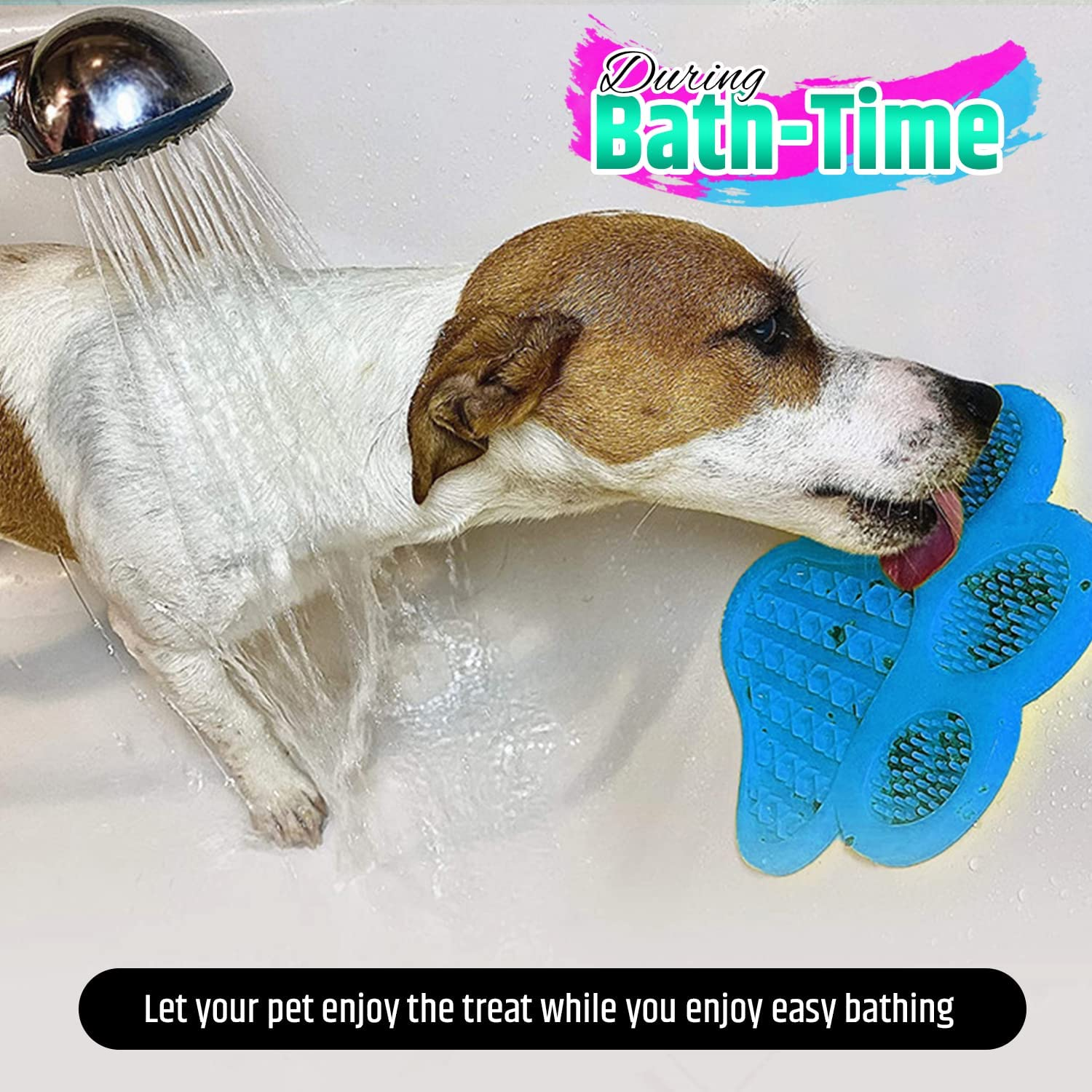 Love Lick Mat 2 Pack Combo - Slow Feeder - Love Heart & Paw Print - Suction Cups - Calms Anxious Pets - Kills Boredom - Dog Bath-Time Fun - Food Grade Silicone - BPA Free - Free Cleaning Brush Bonus image number 3