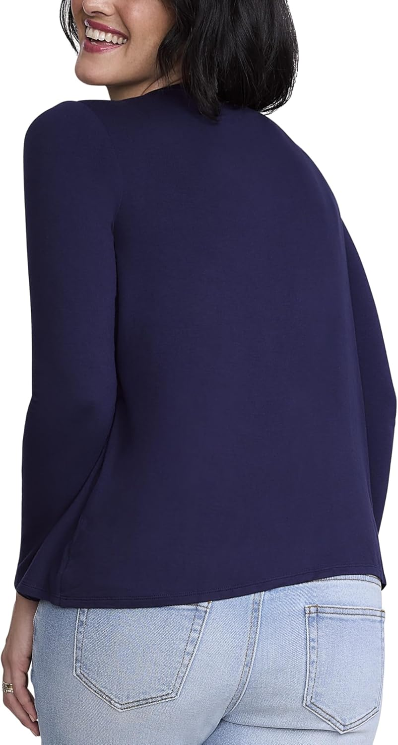 Motherhood Maternity Women'S Long Sleeve Scoop Neck Tulip Nursing Tee Shirt for Breastfeeding with Easy Access image number 3