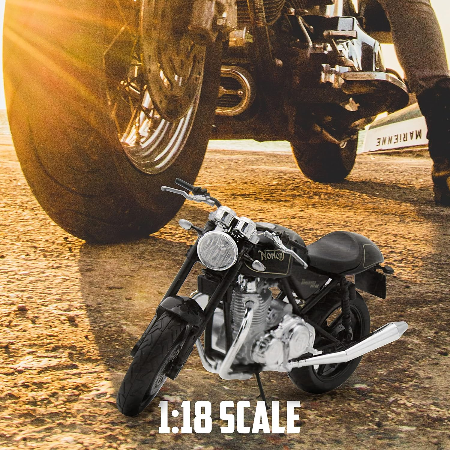 Welly Die Cast Motorcycle Green Kawasaki 2002 Ninja ZX-10R, 1:18 Scale image number 5