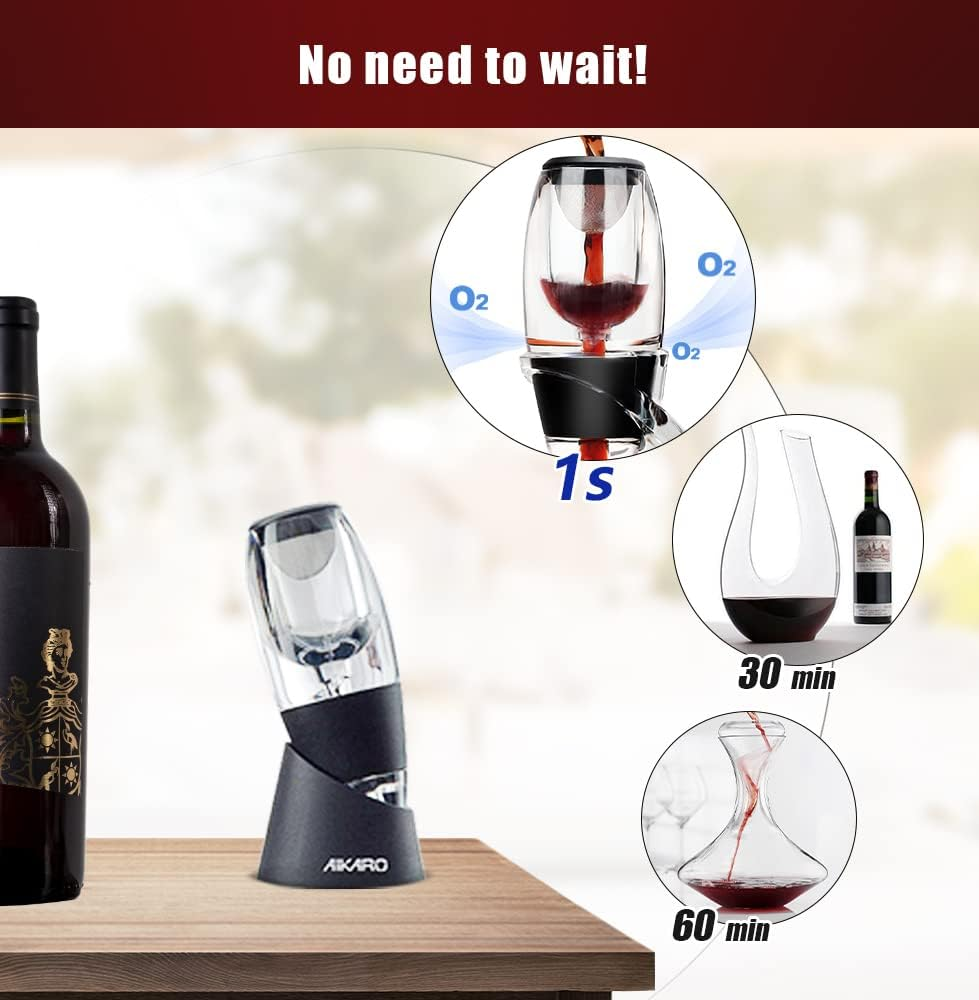 AIKARO Wine Aerator, Red Wine Decanter with Wine Filter and Base image number 4