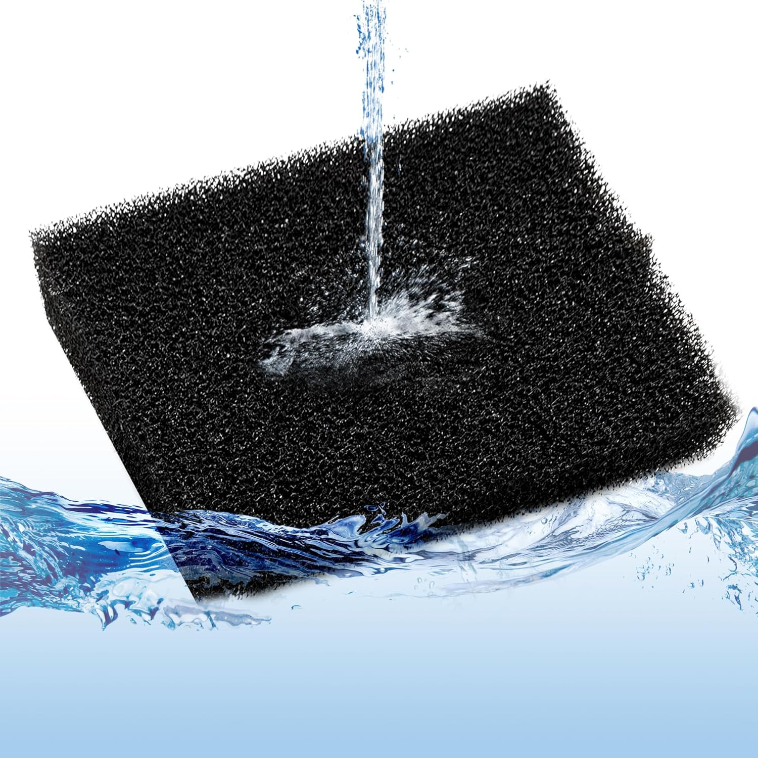 EKIND 1 Piece Aquarium Filter Foam Pad, Cut-To-Size Black Bio Sponge Filter Media Pad for Fish Tank, Durable, High-Efficiency Water Purification（Extra Large Pores, 7.87" X 7.87" X 0.78"） image number 3