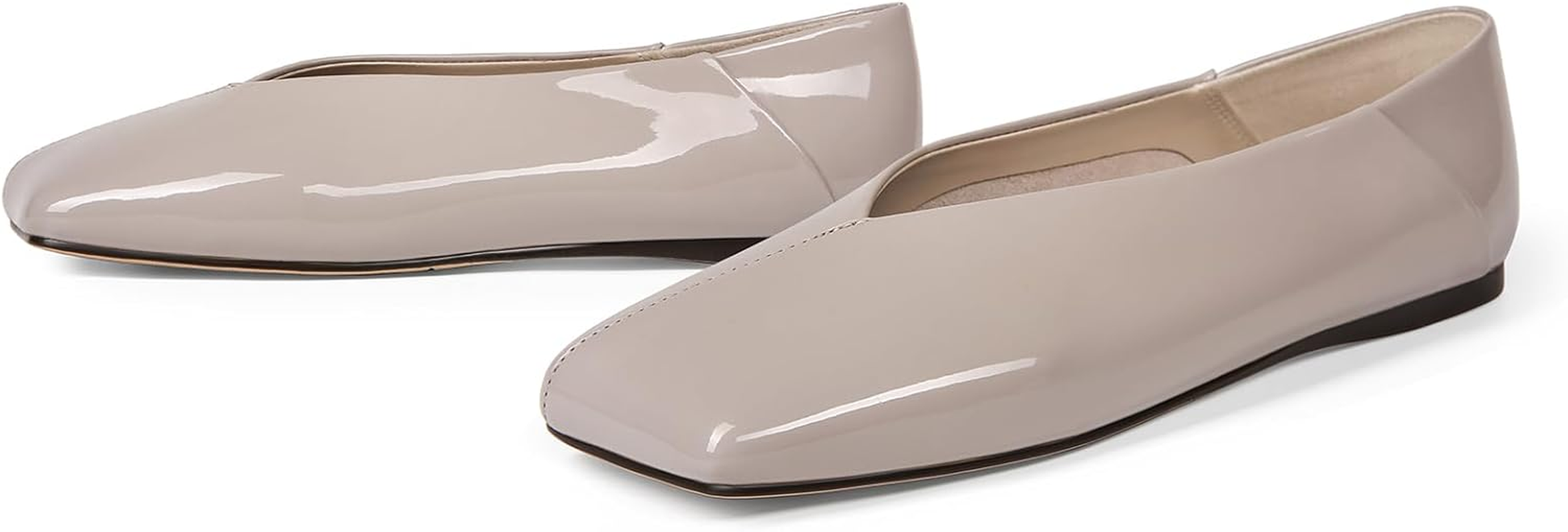 Pomoxikn Patent Leather Ballet Flats for Women Fashionable Square Toe Ballet Flats for Women Loafer Shoes for Women Dress Shoes. image number 6