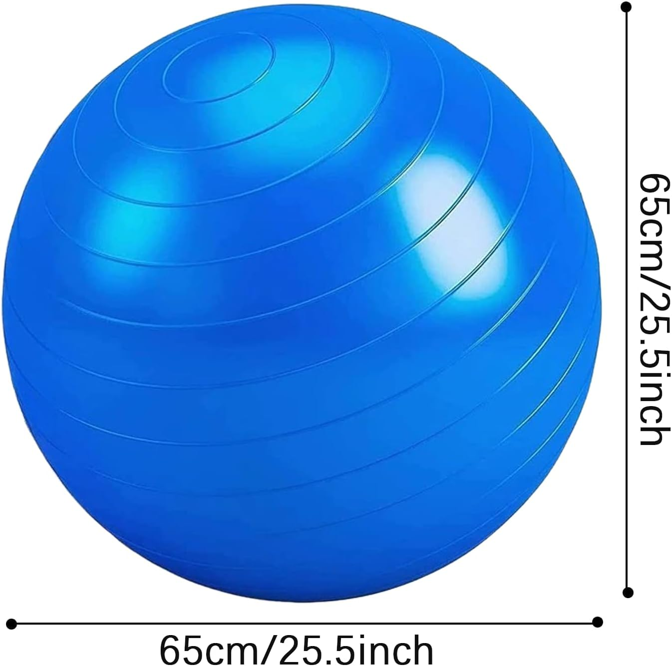 Exercise Yoga Ball, 65Cm Gym Ball with Air Pump, Anti-Burst and Slip Resistant Sitting Ball, Heavy Duty Large Gymnastics Ball for Core Fitness, Balance, Yoga, Pilates, Training - Grey image number 6