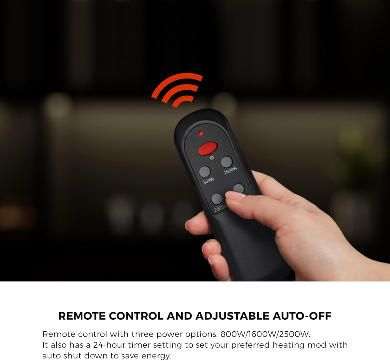 2500W Outdoor Heater Adjustable Angle Radiant Heater for Indoor and Outdoor Electric Heater with Remote Control and 3-Level Heat Setting image number 2