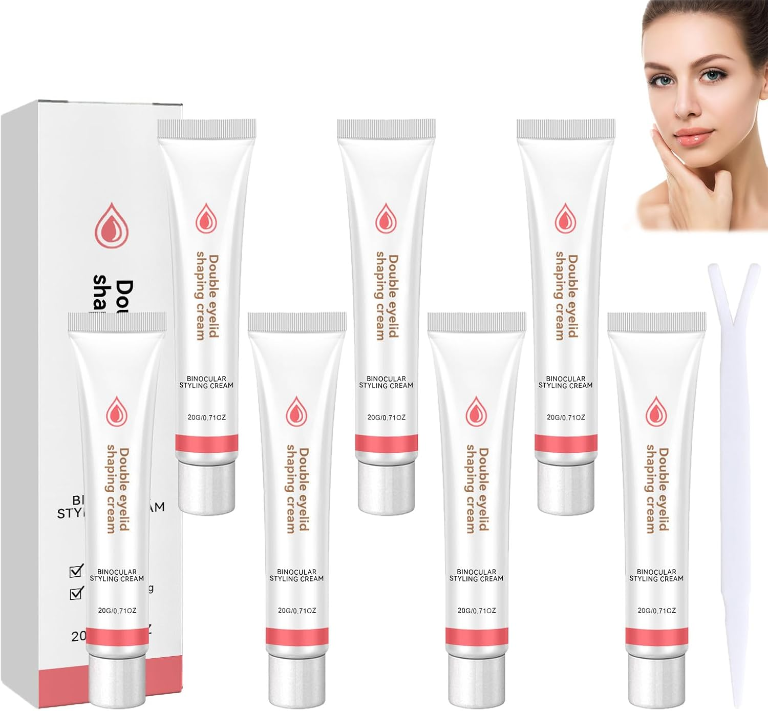 Eyelid Lifting Cream,Double Eyelid Styling Cream,For Hooding Long Lasting & Waterproof,Double Instant Eye Lift,Dou/Ble Eye/Lid Styling Cr/Eam,Shaping Gel for Eyes (7 PCS)