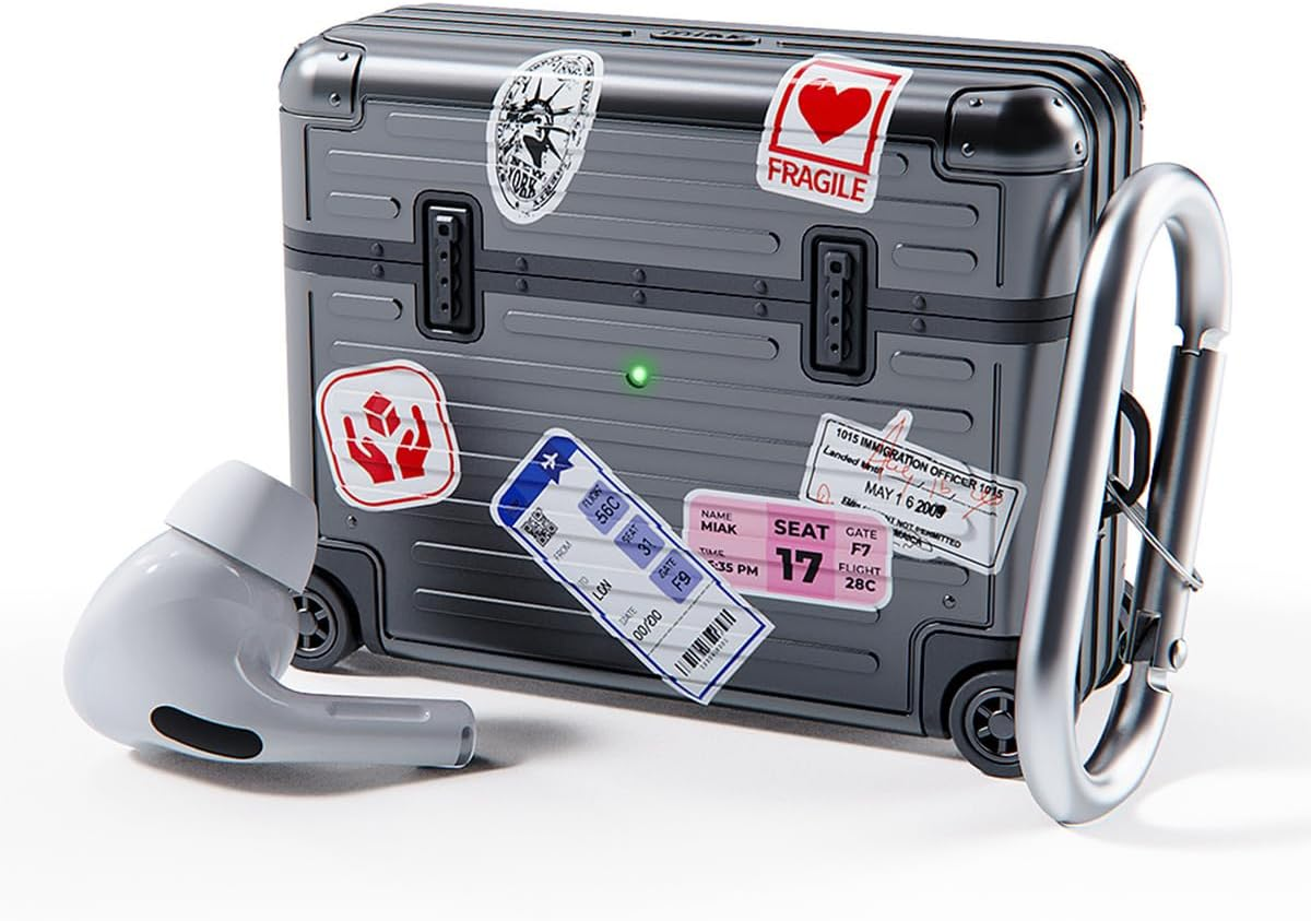 Miak for Airpods Pro 3 Case, 3Rd Generation, Carrying Case [Separate Structure, Shockproof, Double Layer, Polycarbonate, Thermoplastic Polyurethane (TPU), Carabiner Included, Decal, LED Display