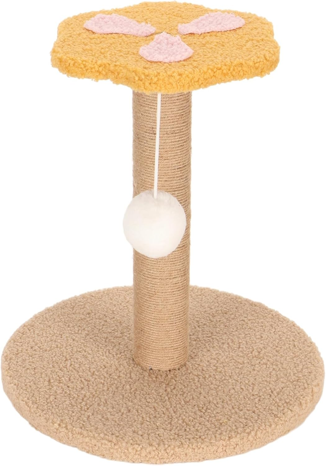 Cat Scratching Post Sisal, Cat Catching Post Interactive Stable Climbing Frame with Plush Ball for Jumping Sleeping Entertaining, Easy to Clean image number 5