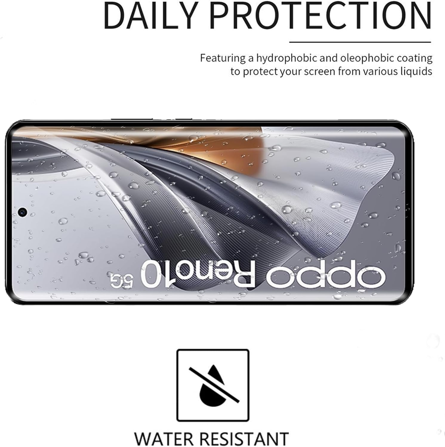 Electro-Weideworld [2 Pack] Screen Protector for Oppo Reno 10/Reno 10 Pro 5G HD Clear Scratch-Resistant High Definition image number 1