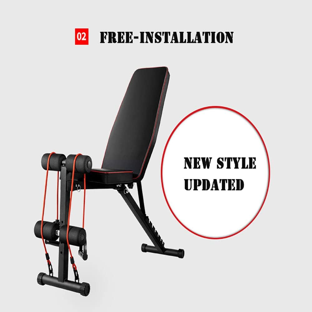 Fitness Master Adjustable Weight Abdominal Bench Sit-Up Back Support Fitness Flat Gym Exercise Dumbbell image number 2