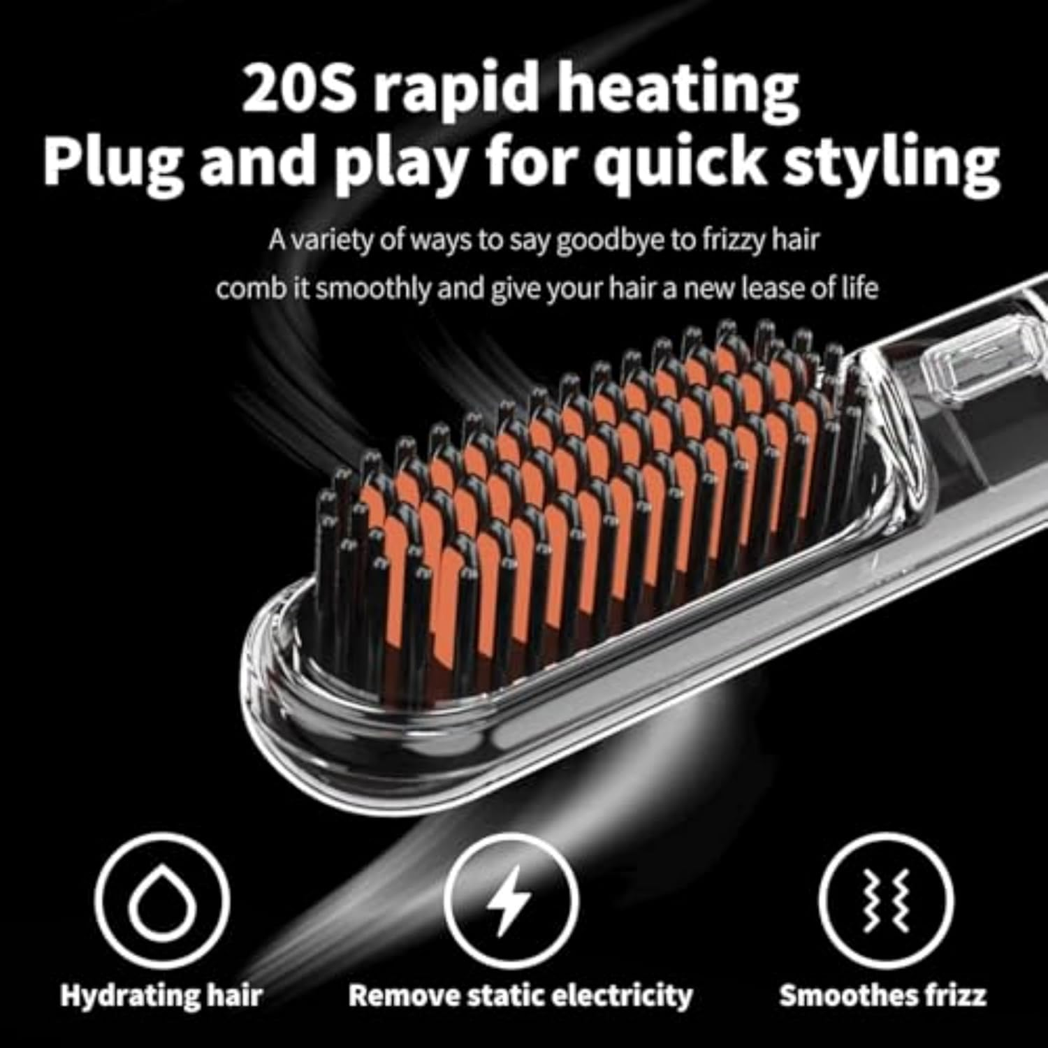 Nebula-X ECO Cordless Hair Straightener Brush, Portable Mini Ionic Straightening Comb for Travel, Women (Makaron Pink) image number 1