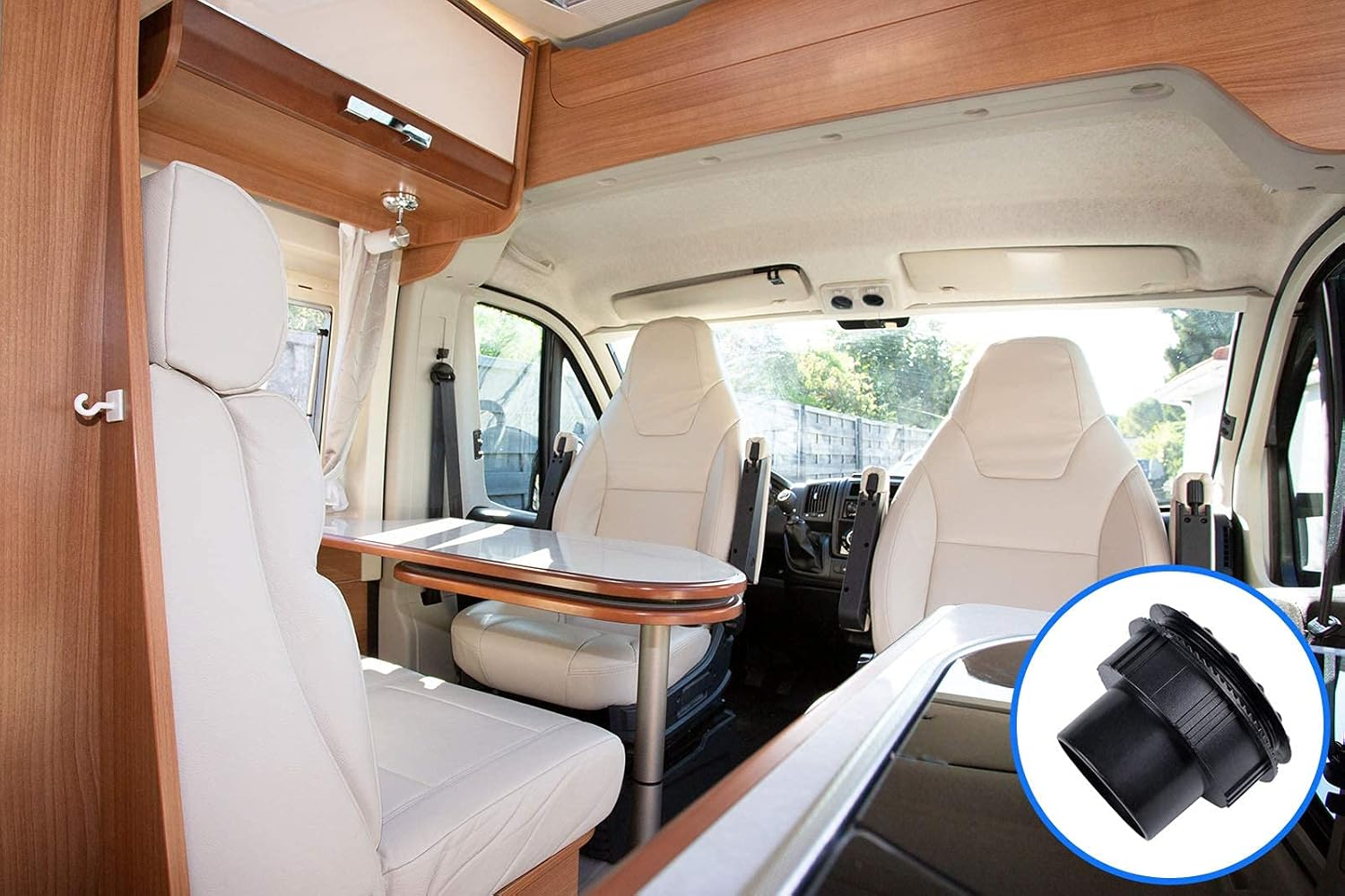 ALEOED 2 Pieces Dashboard Air Conditioning Deflector Outlet Vent Exhaust Grille Side Roof round Air Ventilation Outlet Black for Car RV ATV A/C 60Mm/2.3In image number 2