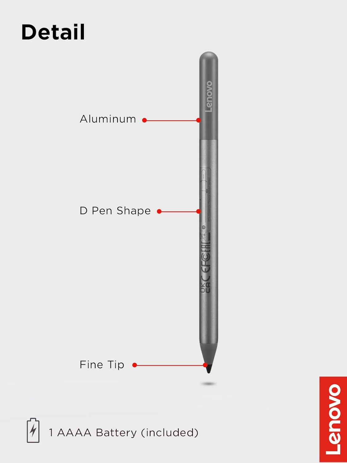 Lenovo USI Pen 2 Magnetic, Grey image number 2
