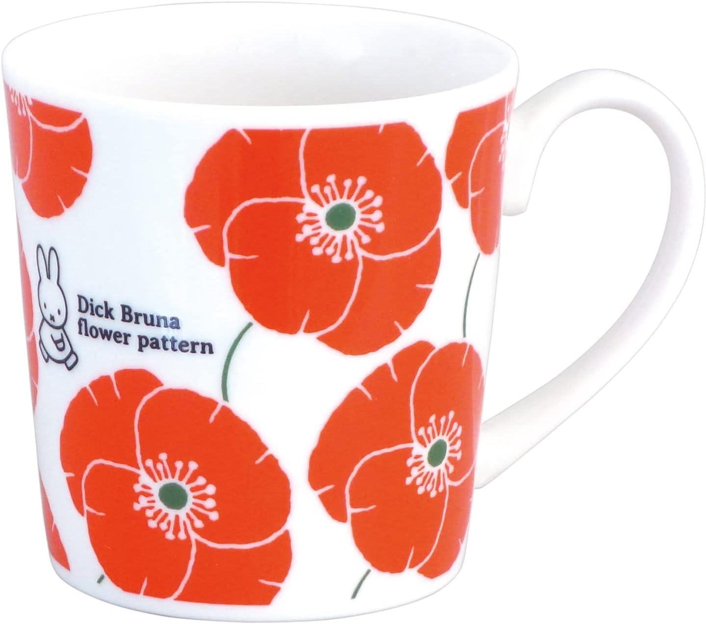 Kaneshotouki 208181 Dick Bruna Miffy Mug, Plenty of Large, Approx. 11.8 Fl Oz (350 Ml), Red Flower, Made in Japan image number 3
