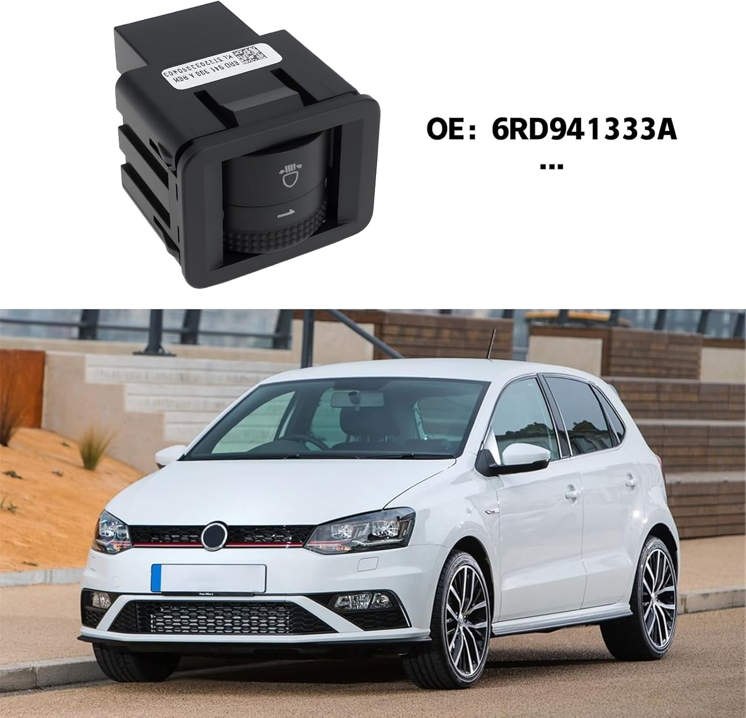 Headlight Height Adjustment Switch Dimmer 6RD941333A Compatible with Volkswagen Polo VW 6R 2014&ndash;2017 image number 2