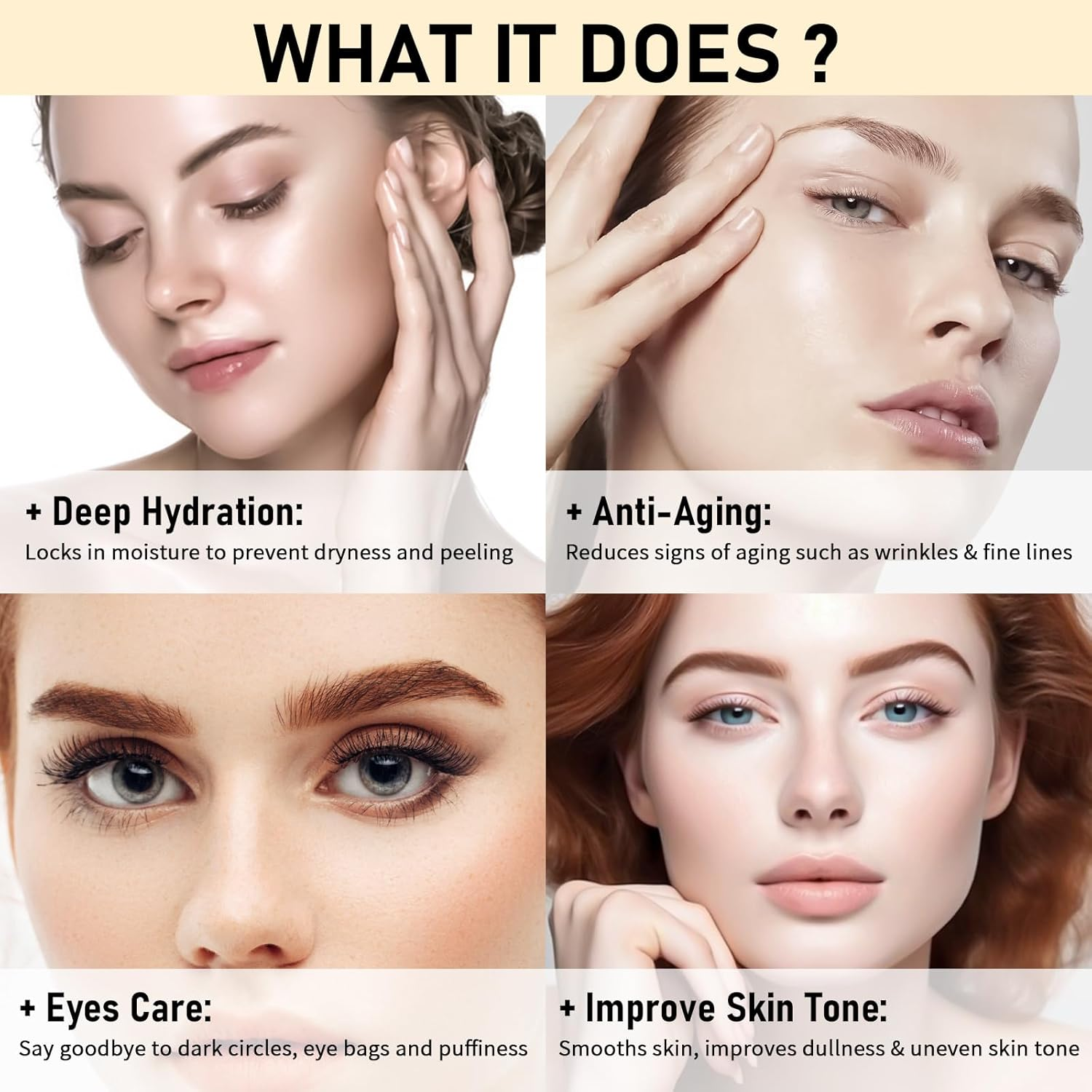 Anti Aging Face Serum Set 3 PCS, Caffeine Solution, Niacinamide and Hyaluronic Acid Serum for Face, anti Aging & Wrinkle, Improve Skin Texture, Deeply Hydrating for All Skins image number 6