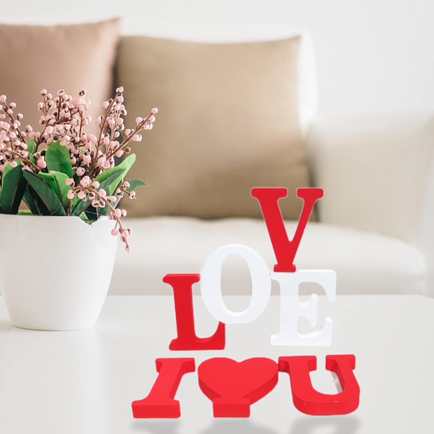 AOCEAN 4 Inch White Wood Letters Unfinished Wood Letters for Wall Decor Decorative Standing Letters Slices Sign Board Decoration for Craft Home Party Projects (O) image number 6