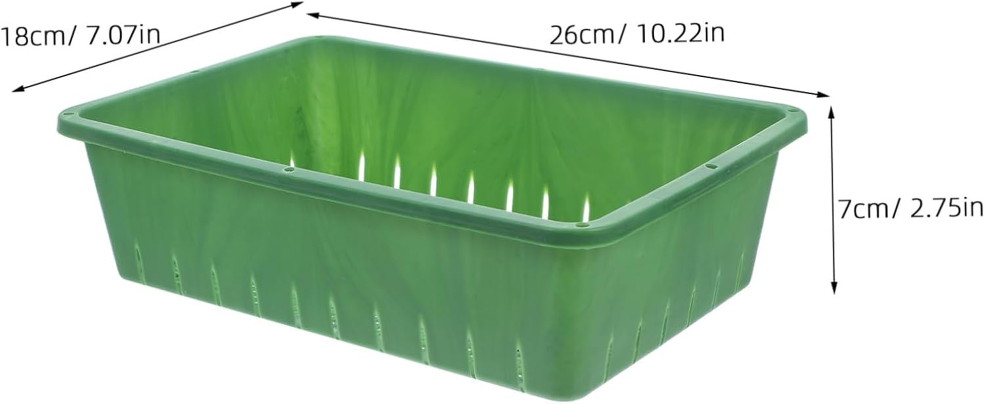 PHENOFICE 2 Pcs Plastic Seedling Tray for Indoor Gardening, 26X18X7Cm Small Rectangular Sprouting Tray Breathable Design for Seed Starting and Succulent Germination image number 3