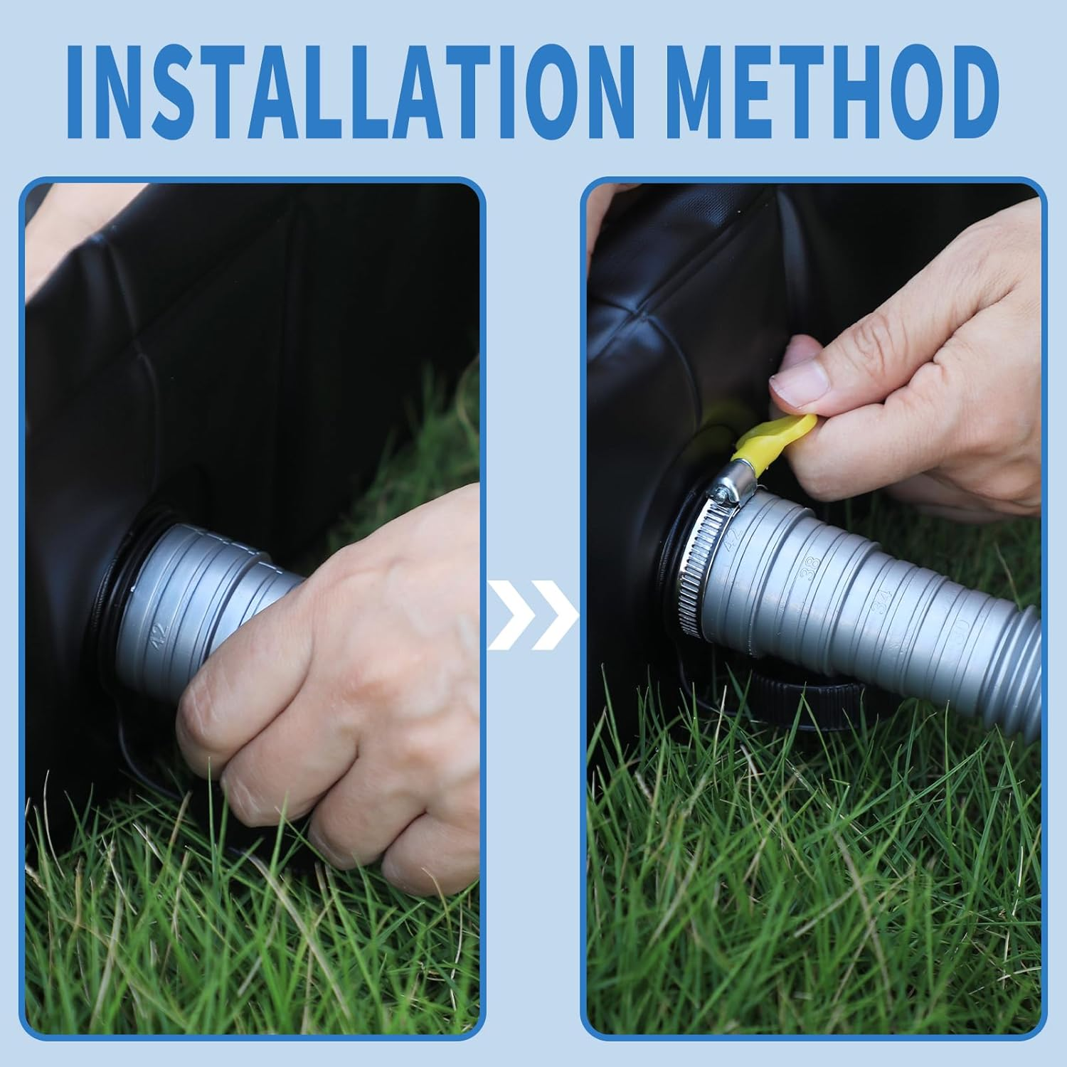 Camping Shower Pan,Portable Shower Tray 41" X 41" X 5" with Mesh Organizer, Foldable Camping Shower Base & Floor with Removable Drain Pipe, Suitable for Camping, RV, Outdoor, Indoor image number 2