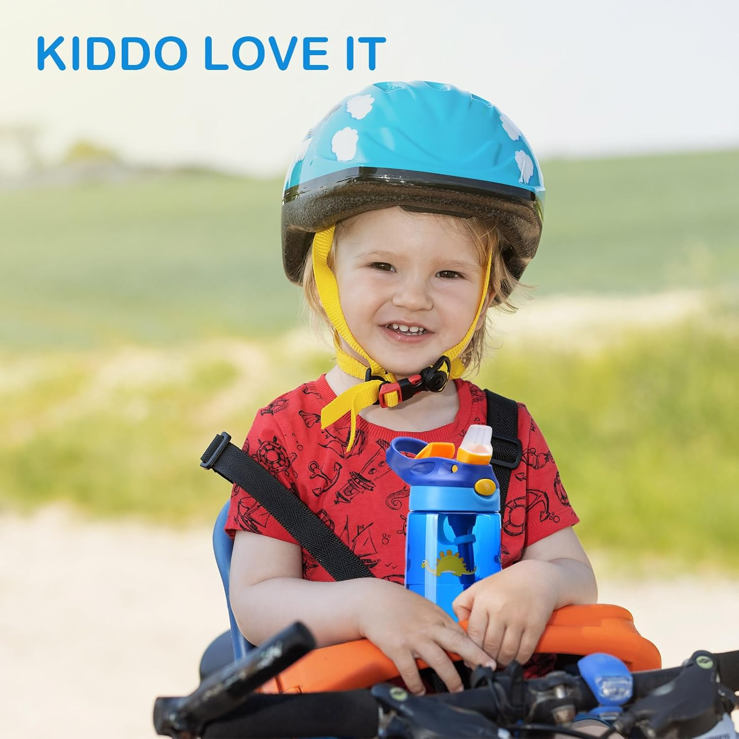 16Oz/480Ml Children Water Bottle with Tritan, Bpa-Free Cup, Leak-Proof &ndash; Straw Top with Lock - Suitable for Schools, Sports, Camps, Picnics&More, Drink Bottle for Children (Dinosaur) image number 1