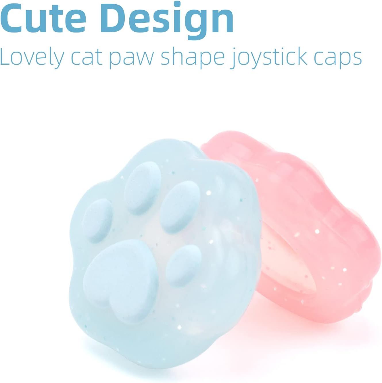 Geekshare Cat Paw Shape Thumb Grip Caps,Compatible with Switch/Oled/Switch Lite,Soft Silicone Joystick Cover, 4PICS (Glitter) image number 6